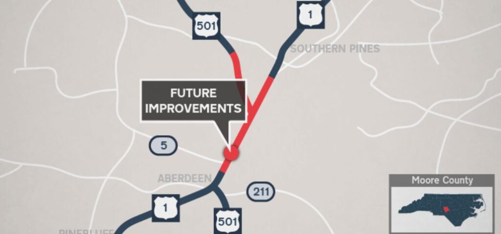 Sketch with road improvements to be undertaken by the JV (source: ncdot.gov)