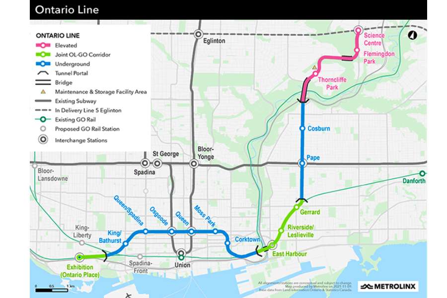 Ontario Line Map