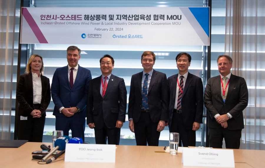 Ørsted signs a MoU to establish world-class offshore wind power industry in South Korea