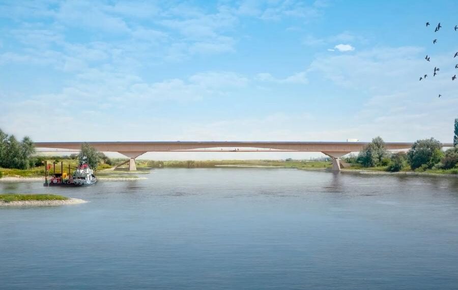 The new bridge over the Pannerdens Kanaal is expected to open to traffic in 2031, as part of the ViA15 project